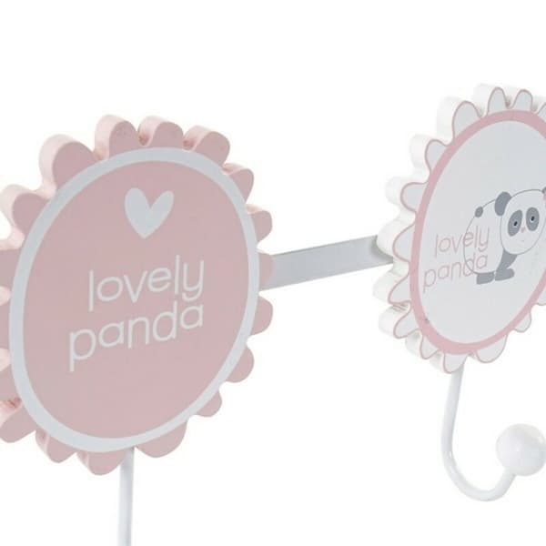 Wall mounted coat hanger DKD Home Decor Puu Metalli Pandakarhu (40 x 4 x 16 cm) (2 pcs)