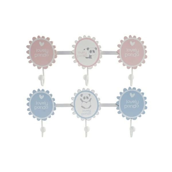 Wall mounted coat hanger DKD Home Decor Puu Metalli Pandakarhu (40 x 4 x 16 cm) (2 pcs)