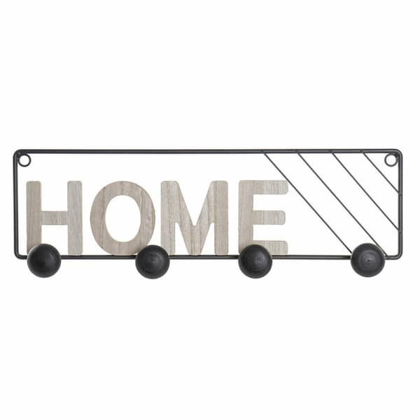 Väggmonterad rockhängare DKD Home Decor Järn Trä MDF Loft (45 x 5 x 14 cm)
