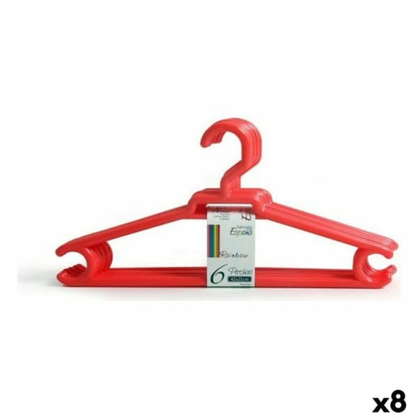 Hängare Confortime Rainbow Plast 6 Delar 42 x 21 cm (8 antal) (6 uds)