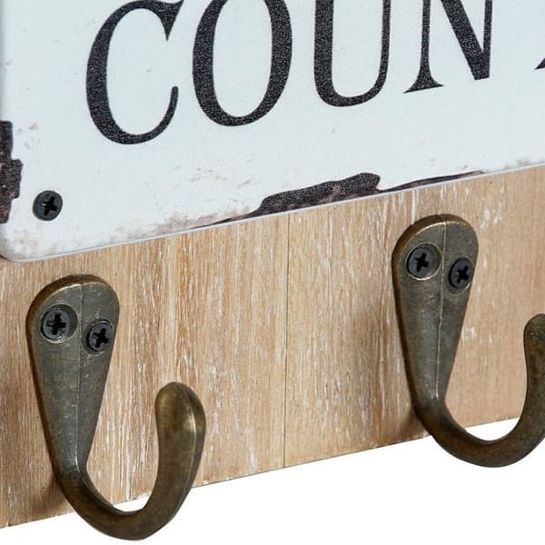 Stojalo za klobuke DKD Home Decor Rød Træ Metal (2 pcs) (21 x 5 x 45 cm)