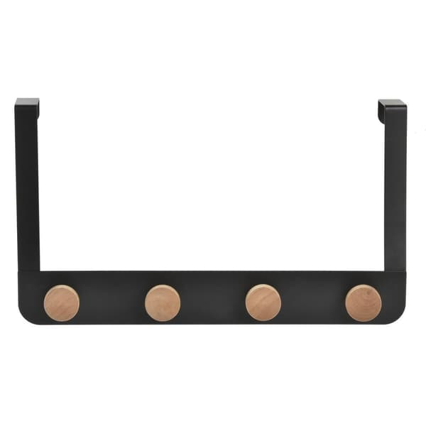 Ovitakkiteline DKD Home Decor (4 Hangers) Metalli Puu (35 x 2,5 x 20 cm)