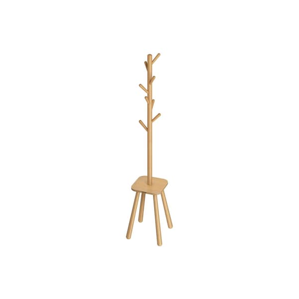 Tøjstativ med 8 kroge og planke i naturlig beige