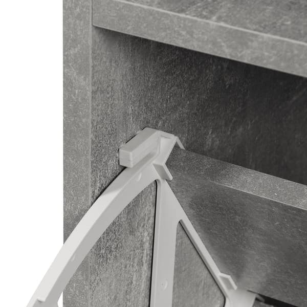Rootz 3 -i -1 indgangsmøbler sæt - Garderobe sæt - Hallway Organizer - Shoe Storage & Mirror - Betongrå - 90x24x102 cm