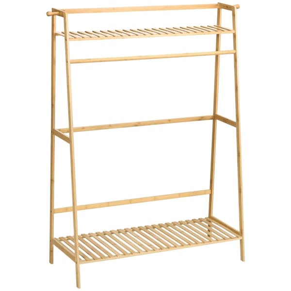 Rootz bambus tøjstativ - tøjarrangør - tøjstativ - rigelig opbevaring - 114 cm x 40 cm x 139 cm
