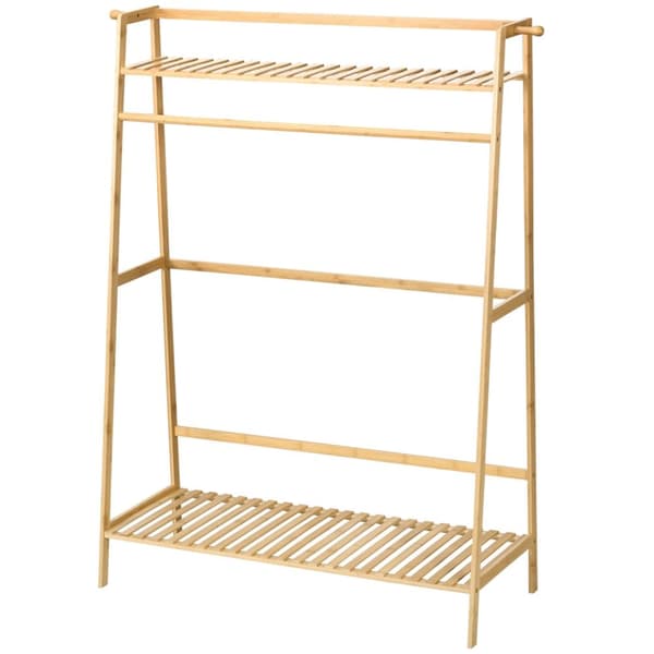Rootz bambus tøjstativ - tøjarrangør - tøjstativ - rigelig opbevaring - 114 cm x 40 cm x 139 cm