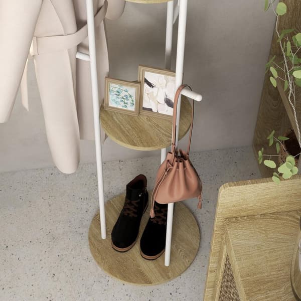 Rootz Coat Stand - Tøjstativ - Hat Tree - 9 kroge & 2 hylder - Moderne elegance - Ø 40 x 167 cm