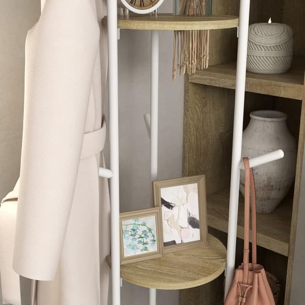 Rootz Coat Stand - Tøjstativ - Hat Tree - 9 kroge & 2 hylder - Moderne elegance - Ø 40 x 167 cm