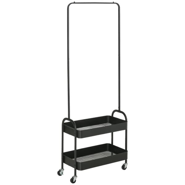 Rootz Mobile Metal Clothes Rack - Garment Rack - Fritstående arrangør - Rumbesparende design - 56,5L x 31,5W x 152,5h cm