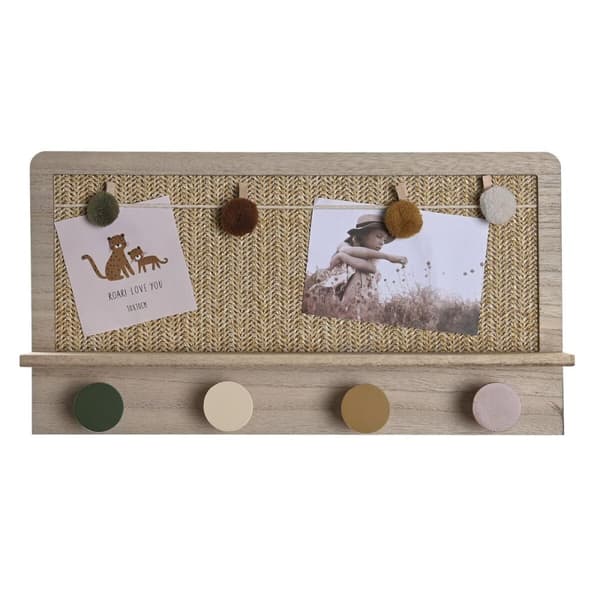 Takkiteline DKD Home Decor Luonnollinen Monivärinen Kuitu Puu MDF (45 x 6 x 24 cm)