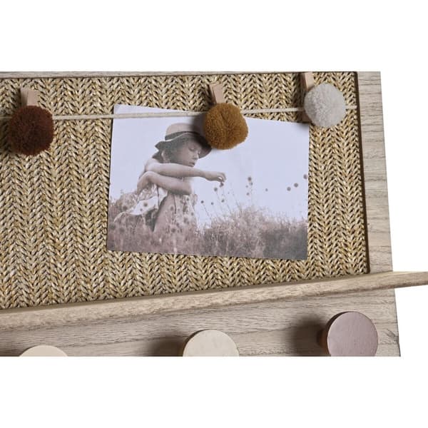 Knagerække DKD Home Decor Natur Multifarvet Fiber Træ MDF (45 x 6 x 24 cm)