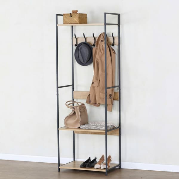 Klädhängare med hylla Max Home Stål Melamin spånskiva Minimalistisk 60 x 175 x 40 cm