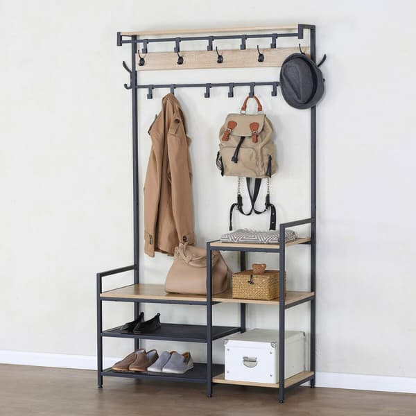 Klädhängare med hylla Max Home Stål Melamin spånskiva Minimalistisk 102 x 180 x 40 cm