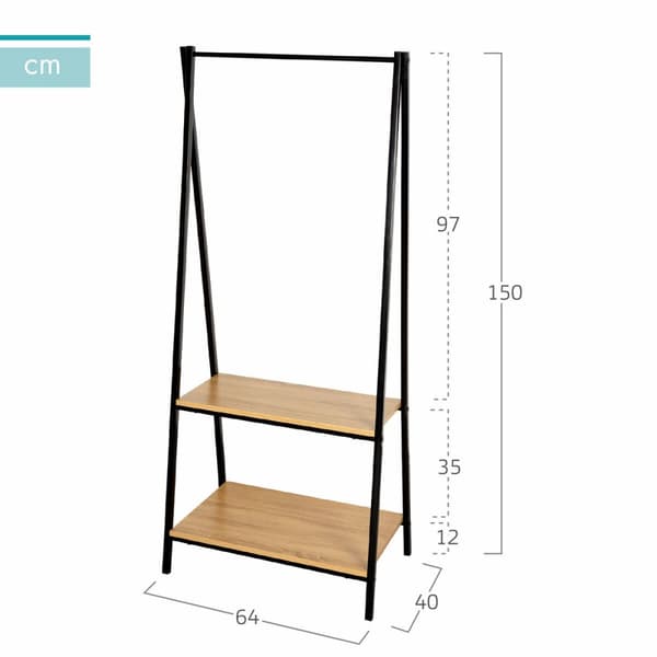 Takkiteline hylylllä Max Home Teräs Melamiini lastulevy Minimalistinen 64 x 150 x 40 cm