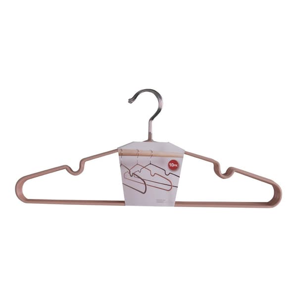 Rootz Massa Metal Hangers Set of 10 - Clothes Organizer - Stylish Rose Coating - Elegant and Practical - 41x4x18cm