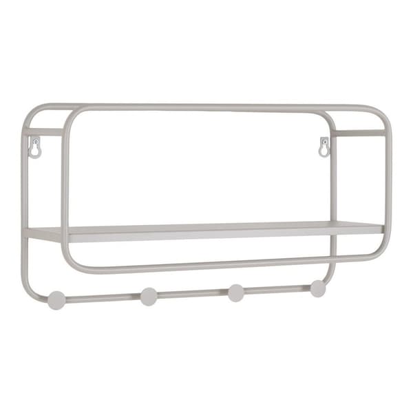 Rootz Feira Hat Shelf - Accessory Organizer - Storage Rack - Space Saving - 45x15x25 cm - Cool Grey Steel, Modern Minimalist Design