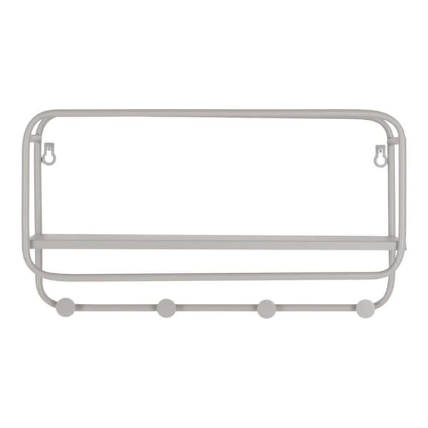 Rootz Feira Hat Shelf - Accessory Organizer - Storage Rack - Space Saving - 45x15x25 cm - Cool Grey Steel, Modern Minimalist Design
