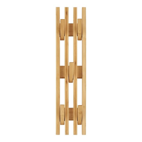 Rootz Bambu Coat Rack - Natural Wall Hanger - Wood Organizer - Eco -Friendly Design - 14cm x 60 cm x 9,5 cm