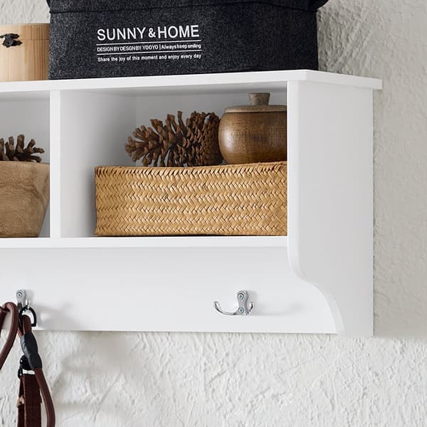 Rootz MDF Coat Rack - Cloakroom Strip - Vægmonteret bøjle - 3 metalkroge - holdbart design - 100x30x20cm