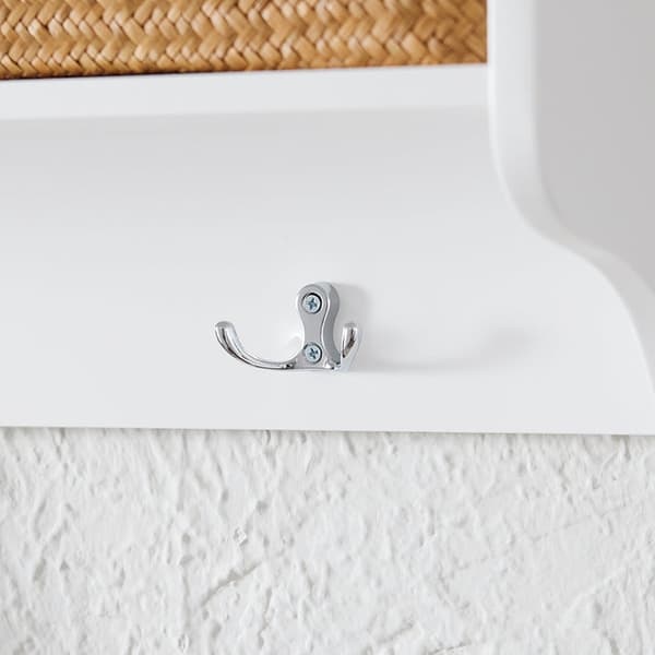 Rootz MDF Coat Rack - Cloakroom Strip - Vægmonteret bøjle - 3 metalkroge - holdbart design - 100x30x20cm