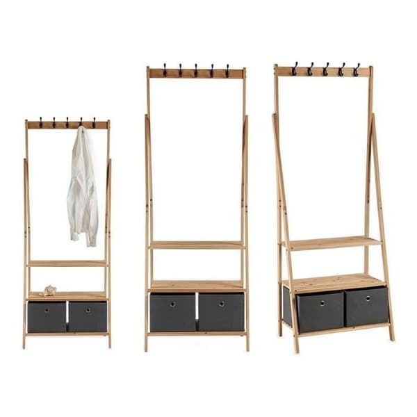 klädhängare gråbrunt trätyg (40,5 x 175 x 67 cm)