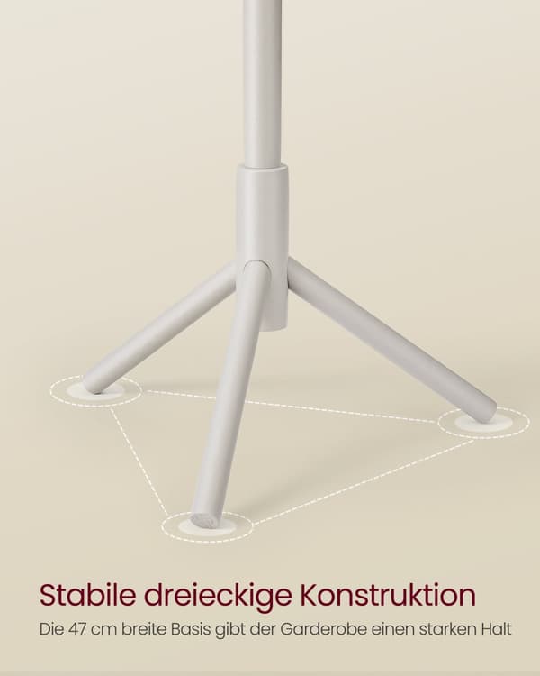 Frakkestativ, VASAGLE, 47x47x175 cm, Cappuccinobeige
