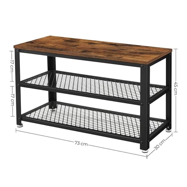 Væg-garderobe, skobænk, væghylde, metalramme, industri-design.