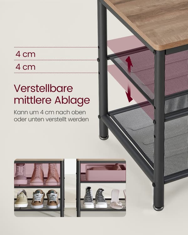 Klädhängare, VASAGLE, 35 x 98 x 180 cm, kamelbrun-bläcksvart.
