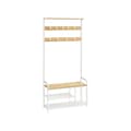 Miniatyrbillede 1 af 6: Garderobestativ, Tøjstativ, HSR409B01, 30x85x180,5 cm, Eg-farvet-Hvid.
