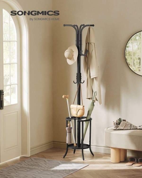 Garderobestativ, SONGMICS, 40x40x175 cm, Sort