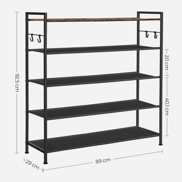 Skohylla, SONGMICS LMR035B01, 29x89x92.5 cm, Vintage Brun-Svart