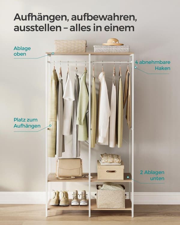 Vaateripustin, SONGMICS, 94.5x40 cm, Beige