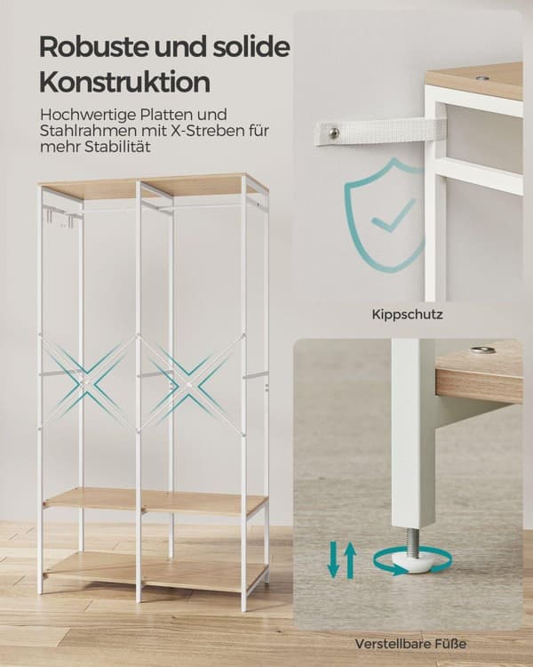 Vaateripustin, SONGMICS, 94.5x40 cm, Beige