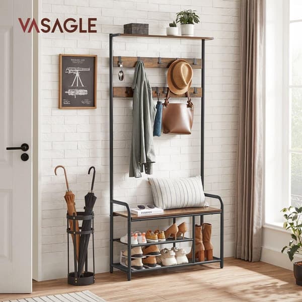 Garderobestativ, VASAGLE, 85x30 cm, Brun-Sort