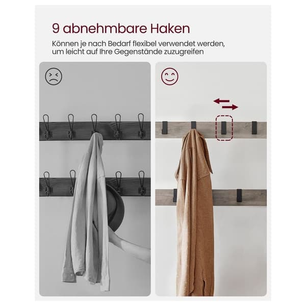 Garderobestativ, VASAGLE, 32x70x175 cm, Eg-Hvid