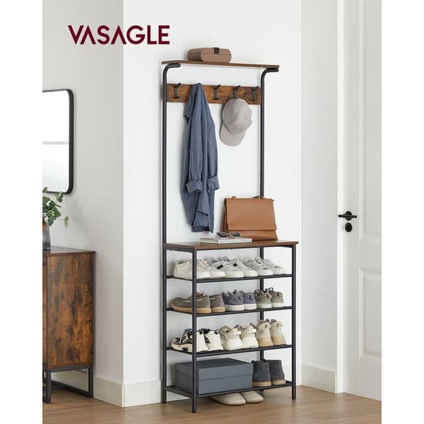Frimærkestativ, VASAGLE, 31,5x68x183,5 cm, Brun-Sort