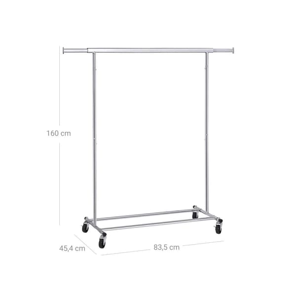 Tøjstativ, SONGMICS HSR13S, 92-132x160 cm, Sølv