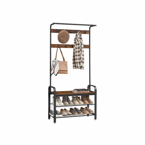 Garderobestativ, VASAGLE, 84x33.7 cm, Brun-Sort