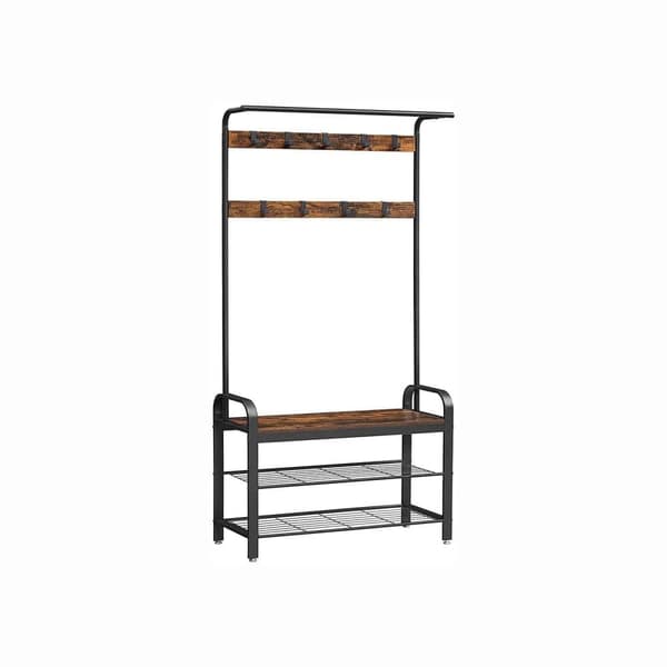 Garderobestativ, VASAGLE, 84x33.7 cm, Brun-Sort