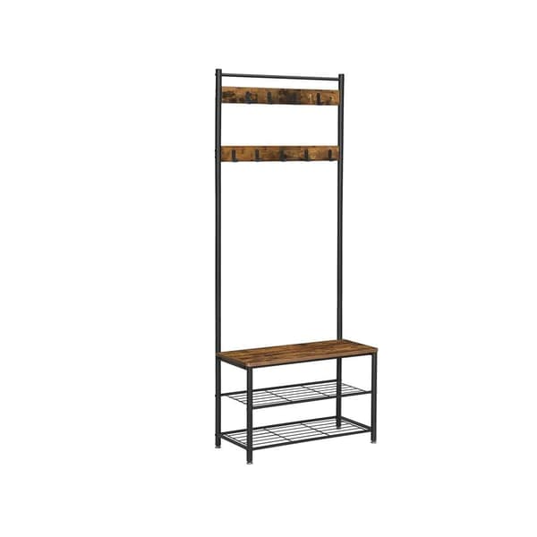 Frakkestativ, VASAGLE, 70x175x32 cm, Brun-Sort
