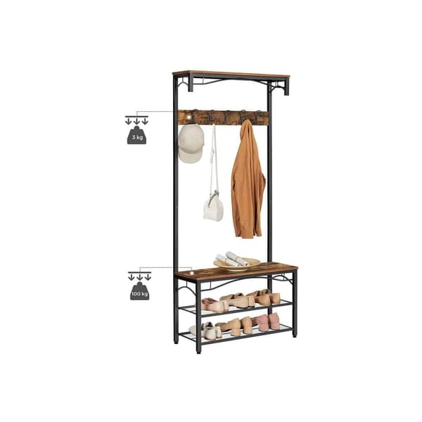 Frakkestativ, HSR45BX, 80x178.5x30 cm, Sort