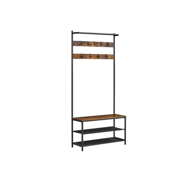 Garderobestativ, Vasagle, 32,2 x 84 x 180 cm, Vintage Brun-Sort.