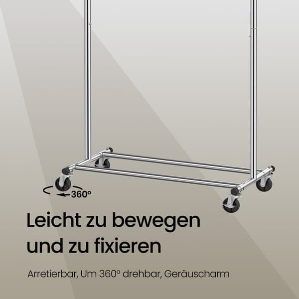 Tøjstativ, Heavy Duty Tøjstativ, 45x(92-132)x161.5 cm, Sølv