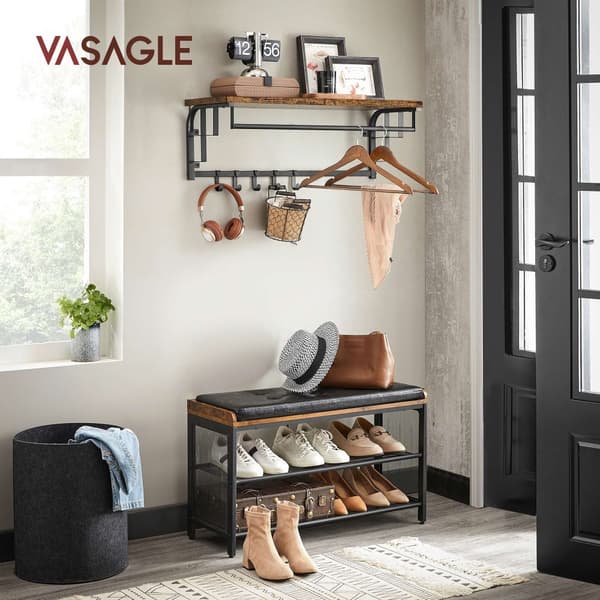 Vägggarderob, LCR102B01, 80x30x27 cm, Vintagebrun-Svart.