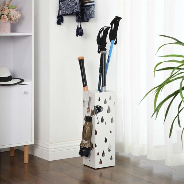 Paraplyholder, SONGMICS, 15,5 x 15,5 x 49 cm, Hvid.