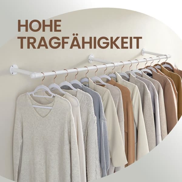 Vägghängd klädstång, SONGMICS HSR104B01, 30.4x170x7 cm, Svart