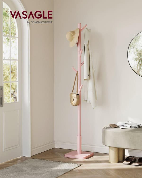 Klädhängare, VASAGLE RCR010W02, 30x30x175 cm, Pastellrosa