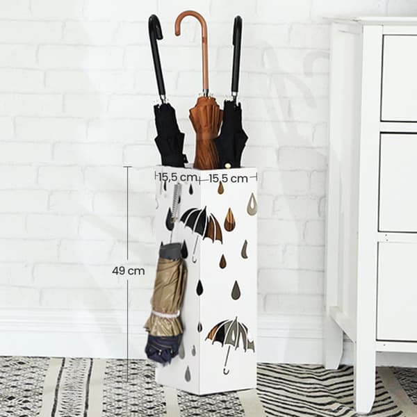 Paraplystativ, SONGMICS LUC49W, 15.5x15.5x49 cm, Hvid