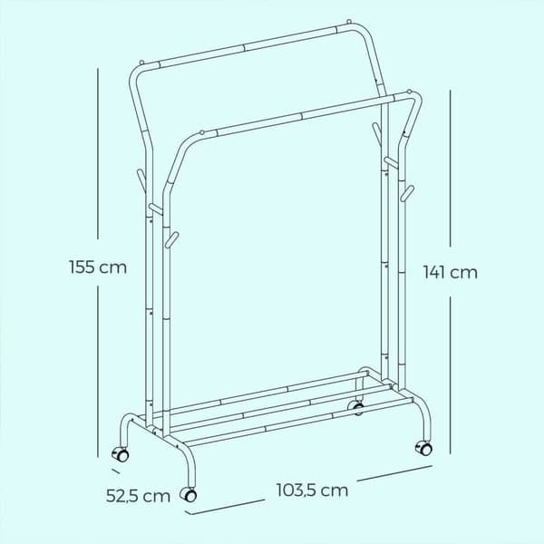 Klädhängare, SONGMICS HSR107B01, 52,5x103,5x155 cm, Svart
