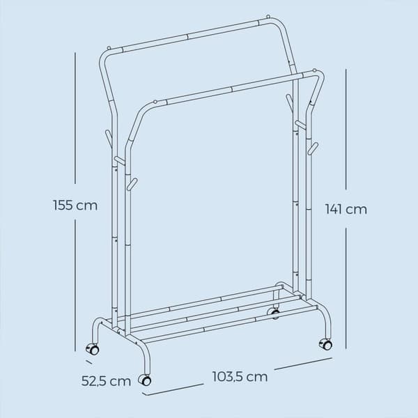 Klädhängare, SONGMICS HSR107B01, 52,5x103,5x155 cm, Svart